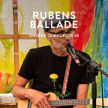 Rubens Ballade synger og fortæller i butikken